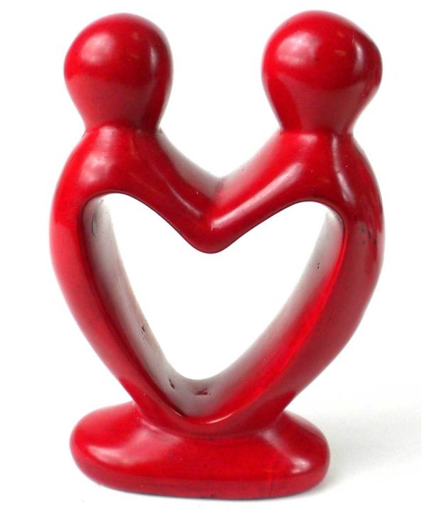Red Soapstone Lovers Heart  - 4 Inch