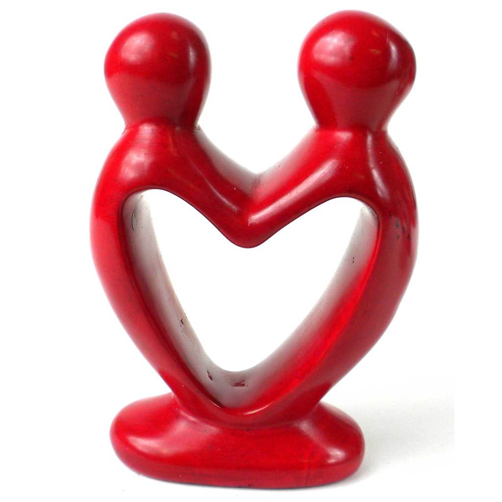 Red Soapstone Lovers Heart  - 4 Inch