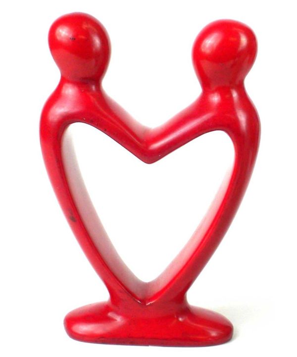 Red - Soapstone Lovers Heart - 6 Inch
