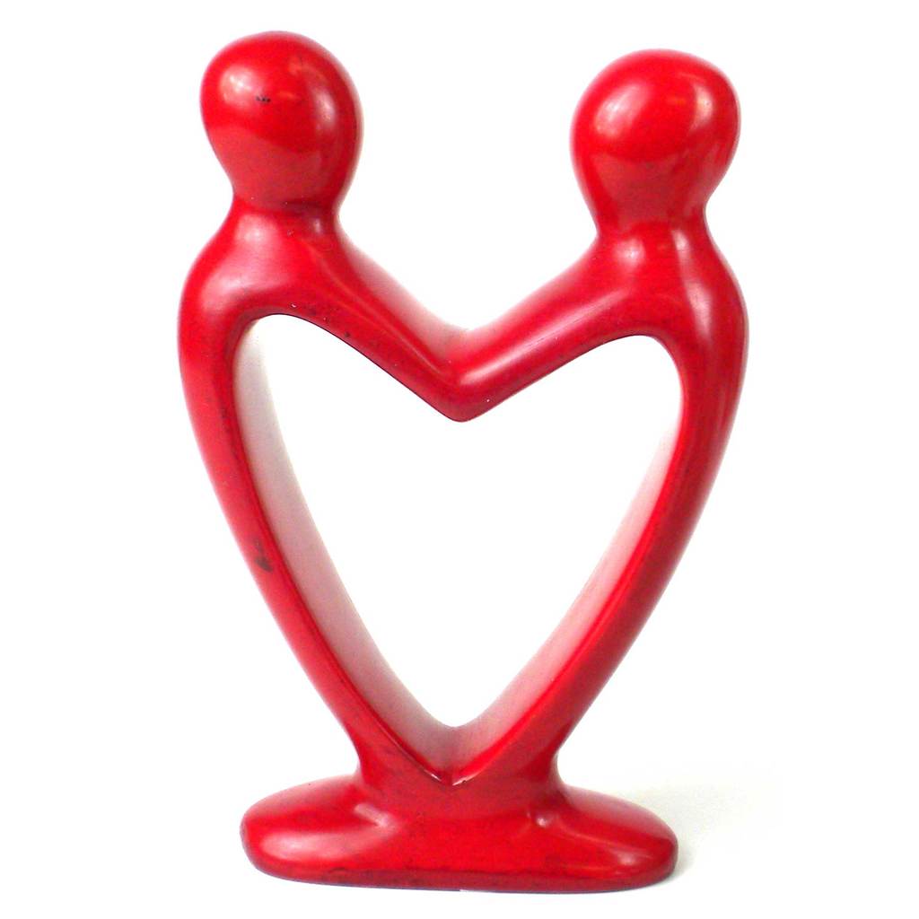 Red - Soapstone Lovers Heart - 6 Inch