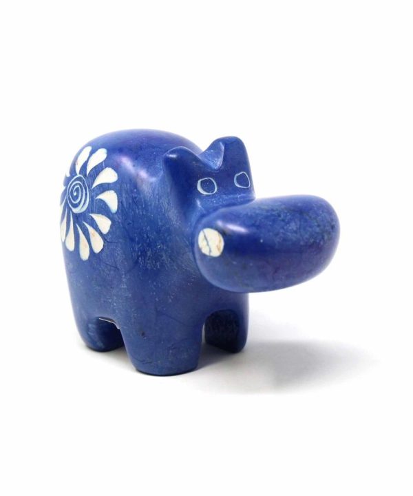 Handcrafted Blue Soapstone Hippo