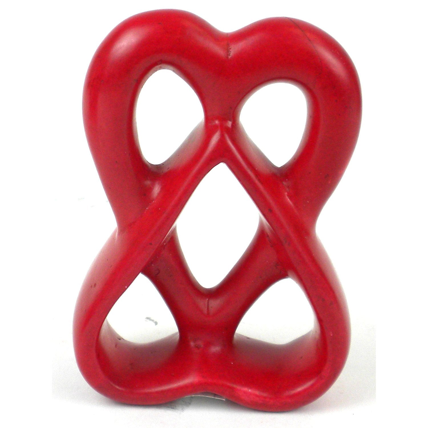 Soapstone | Red Double Heart | 4 inch