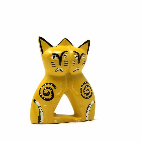 4-inch Soapstone Love Cats Sculpture